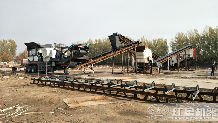 移動式石英砂生產(chǎn)線現(xiàn)場，可就近安排參觀